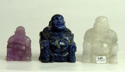 null Suite de trois bouddhas
Sujets en pierre dure Chine
Hauteur: 12 cm et 8 cm