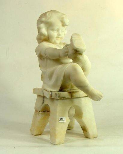 null "Jeune fille se chaussant"
Sculpture en albâtre (accidents)
Hauteur: 38 cm