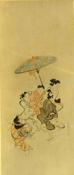 ICHOKI (d'après) "La danse"
Estampe japonaise 36 x 16 cm