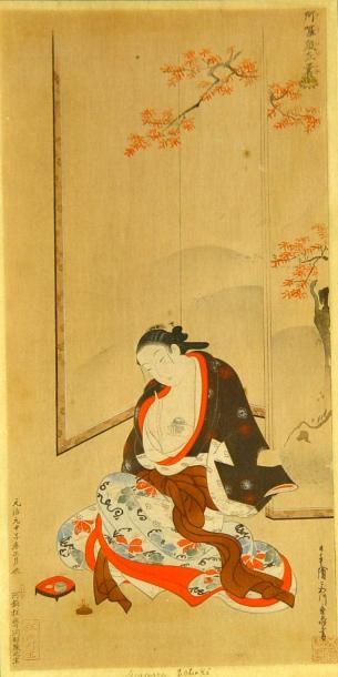 ICHOKI (d'après) "Le lettré"
Estampe japonaise 37 x 19 cm