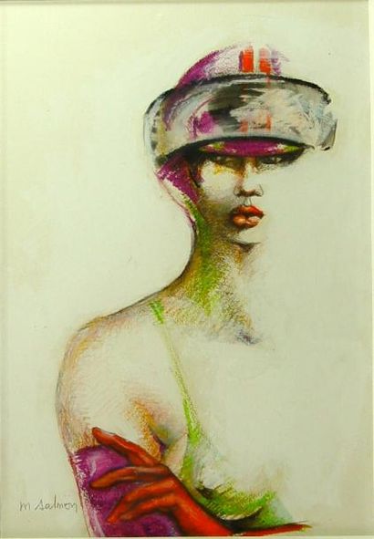 Michèle SALMON "Jeune femme"
Pastel signé en bas à gauche 40 x 27 cm