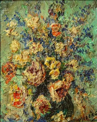 Pierre MOBERG "Fleurs"
Huile sur toile signée en bas à droite 25 x 20 cm