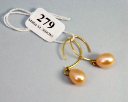 null 279- Paire de pendants d'oreille en or jaune et perles

Pds : 3,40 g