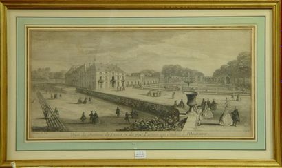 null 22- Suite de six gravures diverses (vues du Château de Sceaux et jardin de ...