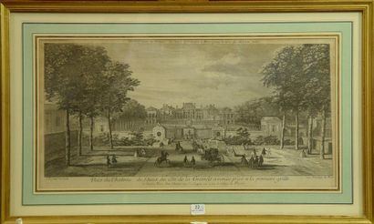 null 22- Suite de six gravures diverses (vues du Château de Sceaux et jardin de ...