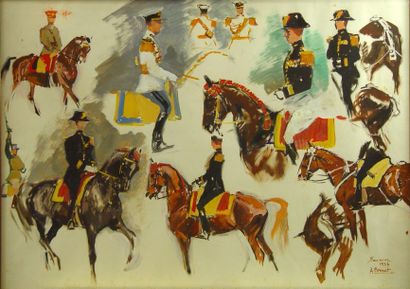 null 71- Albert BRENET

''Saumur : étude de cavaliers''

Aquarelle signée en bas...