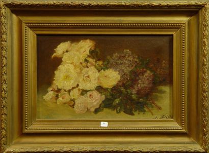 null 90- A. BELLE (?)

''Bouquets de roses et lilas''

Huile sur toile signée en...