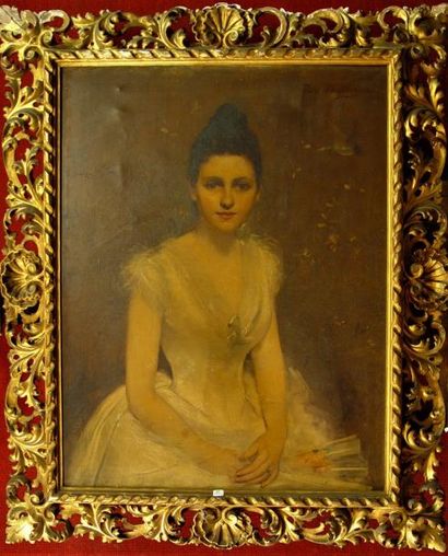 null 97- Ida DEBEURGUE

''Portrait de jeune fille à l'oiseau''

Huile sur toile signée...