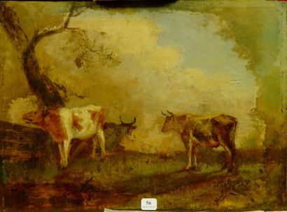 null Paulus POTTER (d'après)

''La prairie''

Huile sur panneau

30 x 41 cm