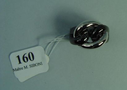 null 160- Bague ''Noeud'' en céramique et or gris