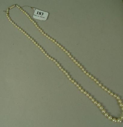 null 183- Collier de perles de culture blanches japonaises en chute

Fermoir en or...
