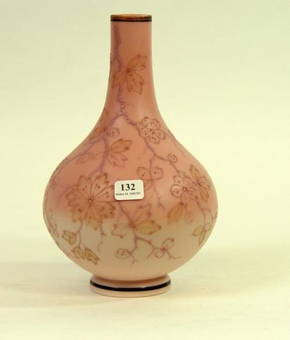 null 132- Vase en porcelaine rose à décor de fleurs

Monogrammé

(choc au col)

Hauteur...