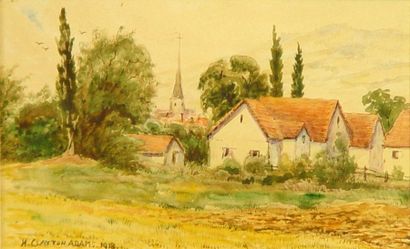 null 79- H. CLAYTON ADAMS

''Paysages''

Deux aquarelles formant pendant, signées...