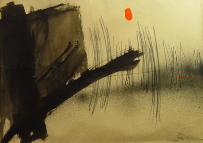 null 94- Vicente HIDALGO
''Composition''
Dessin au lavis aquarellé signé en bas à...