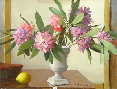 null 113- Maurice EHLINGER

''Rhododendrons''

Huile sur toile signée en bas 

50...