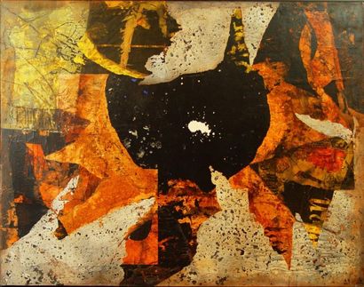 null 26- LIONEL

''Abstraction''

Technique mixte et acrylique sur toile signée en...