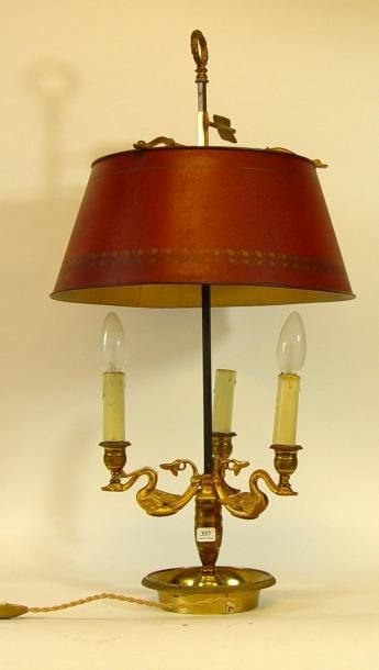 null 337- Lampe bouillotte à décor de cygnes en bronze doré

Hauteur : 70 cm