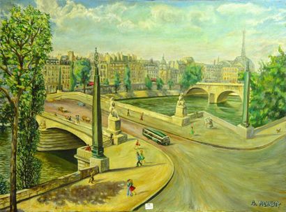 null 75- A. MEKUSA

''Pont de Paris''

Huile sur toile signée en bas à droite

60...