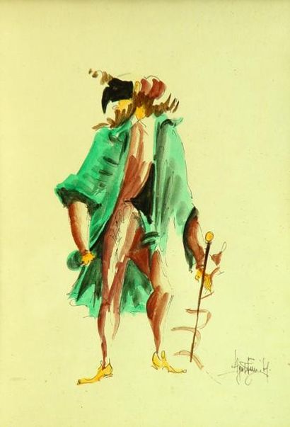 null 99- Ecole Italienne

''Costumes''

Deux aquarelles signées en bas

24 x 17 ...