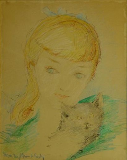 null 32- Marie Madeleine de RASKY

''Jeune fille et son chat''

Dessin signé en bas...