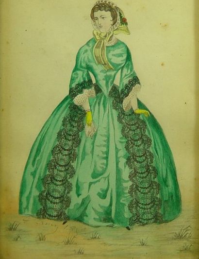 null 58- LAMY

''Femme à la robe verte''

Aquarelle signée en bas à gauche et datée...