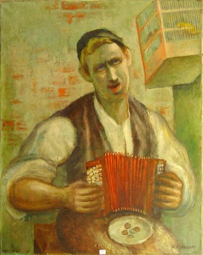 null 41- Abraham WEINBAUM

''Le joueur d'accordéon''

Huile sur toile signée en bas...