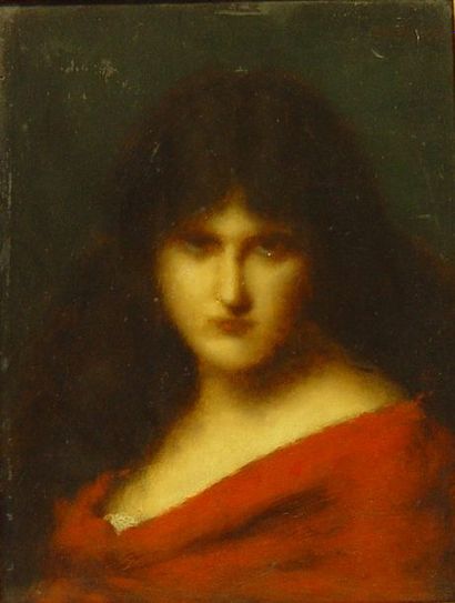 null 64- Jean-Jacques HENNER

''Portrait de femme à la robe rouge''

Huile sur panneau...