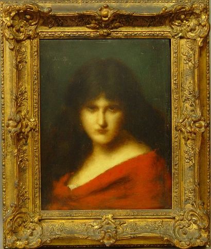 null 64- Jean-Jacques HENNER

''Portrait de femme à la robe rouge''

Huile sur panneau...