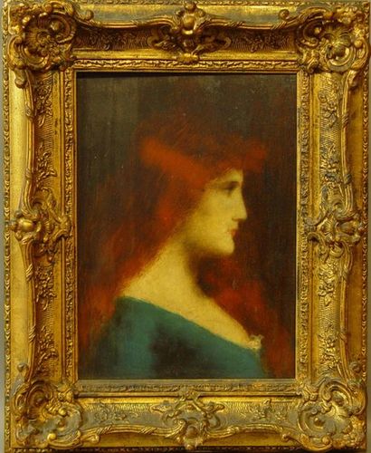 null 65- Jean-Jacques HENNER

''Portrait de femme rousse à la robe verte''

Huile...