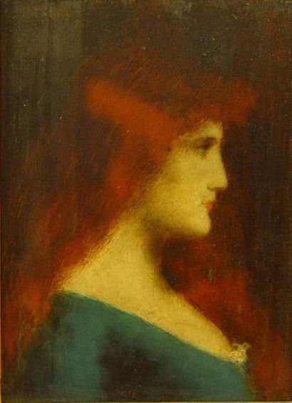 null 65- Jean-Jacques HENNER

''Portrait de femme rousse à la robe verte''

Huile...