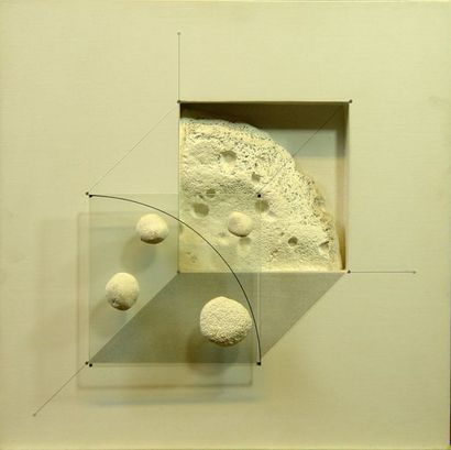 null 70- Haruhiko SUNAGAWA

''La lune dans le cube blanc II''

Technique mixte titrée,...
