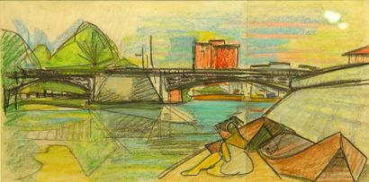 null 76- Raymond LESPINASSE

''Le pont à Toulouse''

Dessin

Cachet

24 x 48 cm