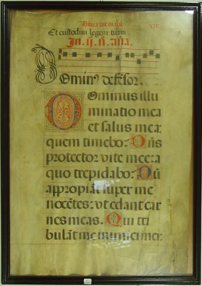 null 17- Parchemin : page d'antiphonaire

XVIème siècle