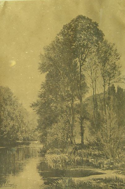 null 112- ALLONGE

''Rivière''

Dessin signée en bas à gauche et daté 1875

51 x...