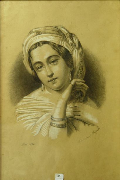 null 85- Ernestine SAGET

''Jeune femme au turban''

Pastel

47 x 32 cm
