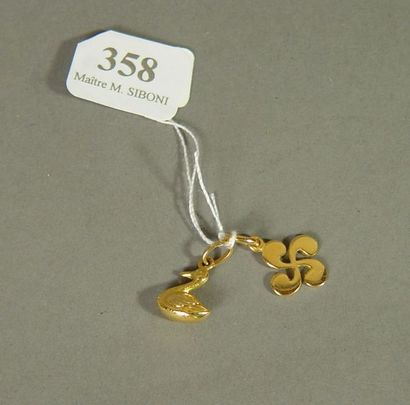 null 358- Deux pendentifs en or jaune

Pds : 2,39 g