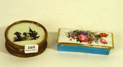 null 169- Boîte en porcelaine et boîte à décor d'une miniature
