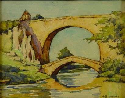 null 95- Fr. LACROIX

''L'aqueduc''

Aquarelle signée en bas à droite

35 x 44 c...