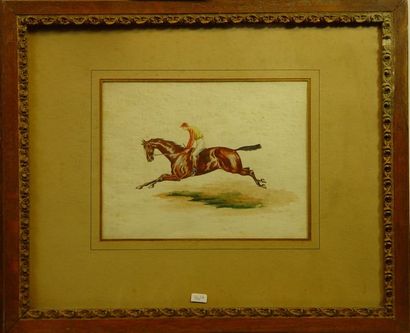 null 114- ''Chasse à courre'' et ''Jockey''
Deux aquarelles monogrammées et datées...