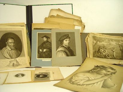 null 5- Lot de gravures : ''Personnes illustres'', ''Marie Antoinette'' et gravures...