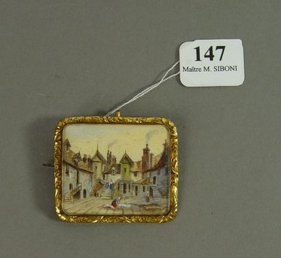 null 147- Ecole Française XIXème siècle

Broche miniature représentant une lavandière...