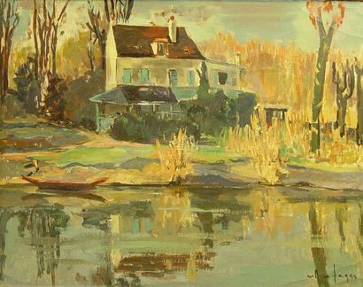 null 89- Arthur FAGES

''Maison au bord de l'étang''

Huile sur toile signée en bas...