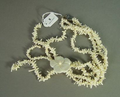 null 8- Sautoir en corail blanc et nacre

Longueur : 78 cm