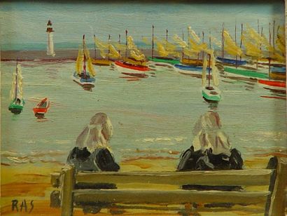 null 98- RAS

''Bretonnes au port'' et ''Moulin''

Deux peintures sur panneau

10...