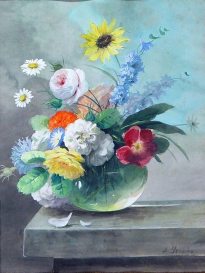 null 113- A. CHAPLIN

''Vase au bouquet de fleurs''

Deux aquarelles non encadrées

Début...