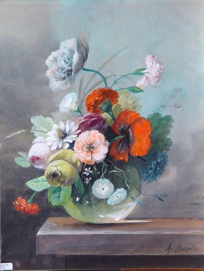 null 113- A. CHAPLIN

''Vase au bouquet de fleurs''

Deux aquarelles non encadrées

Début...