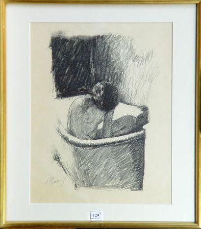 null 124- Pierre BONNARD (d'après)
''Femme à sa toilette''
Deux estampes formant...