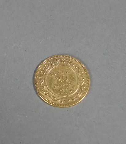 null 140-h- Pièce de 20 F Tunisie datée 1897                      170/180 €