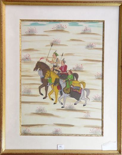 null 52- Ecole Indienne

''Cavaliers''

Peinture sur tissu

49 x 61 cm