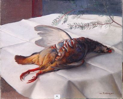 null 84- Maurice EHLINGER

''Nature morte à la perdrix''

Huile sur toile signée...
